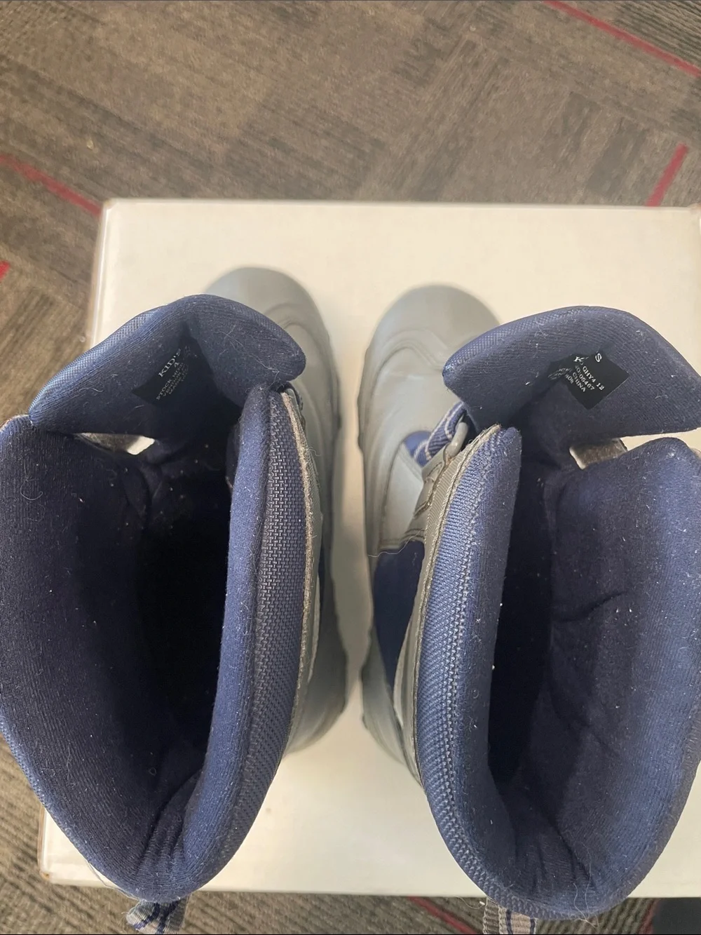 LL Bean Wildcat Winter Snow Boots - Gray and Navy size 4Y